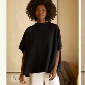Frank & Eileen Audrey Funnel Neck Capelet Black
